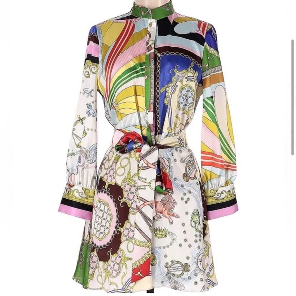 NWT- Zara Zodiac Printed Mini Dress size S